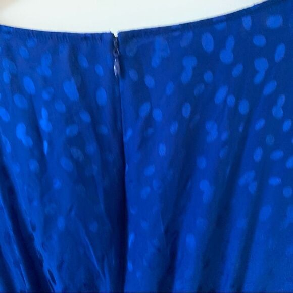 Banana Republic Factory Royal Blue 100% Silk Cap Sleeve Cowl Neckline Dress - Picture 5 of 9